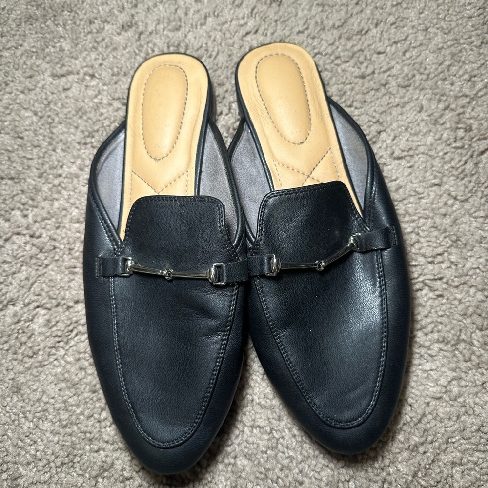 Black Leather Slip-On Loafers